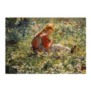  Evert Pieters   A Young Girl In A Flower Garden Giclee 