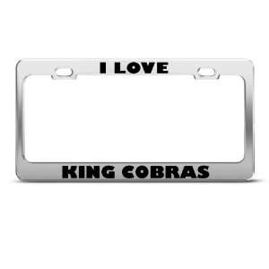  I Love King Cobras Cobra Snake Metal license plate frame 