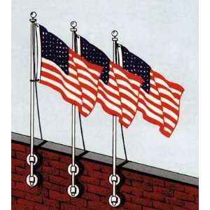   Flag Pole with USA 3x5ft Sewn Nylon Flag Patio, Lawn & Garden