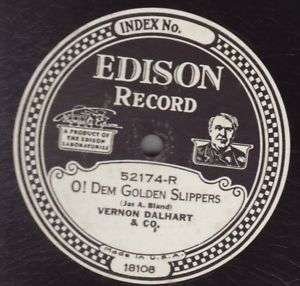 Vernon Dalhart EDISON 52174 Electric  Golden Slippers  
