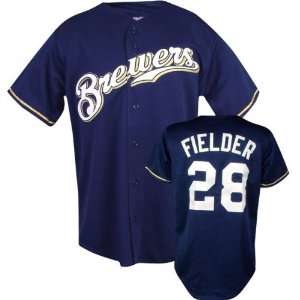  Prince Fielder Majestic MLB Alternate Navy Replica 