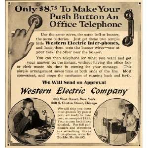  1916 Vintage Ad Western Electric Intercom Telephone 
