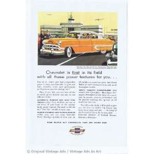   1954 Chevrolet Bel Air 4 Door Sedan Orange Vintage Ad 