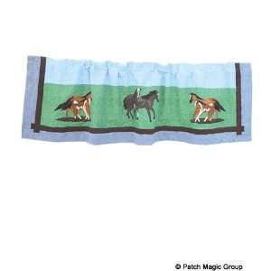   II Theme Horse Friends Quilted Curtain Valance 16x54