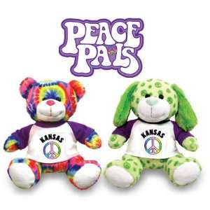    Kansas Peace Pals green PUPPY or tie dyed TEDDY bear Toys & Games