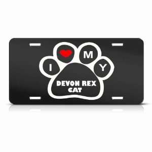 Devon Rex Cats Black Novelty Animal Metal License Plate Wall Sign Tag