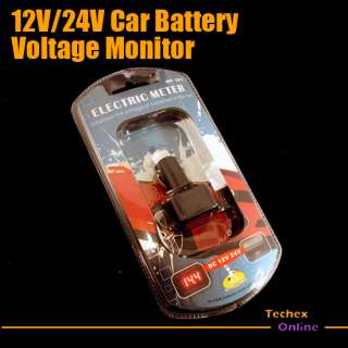 Hot Mini Car battery voltage monitor voltage meter 12V/24V  