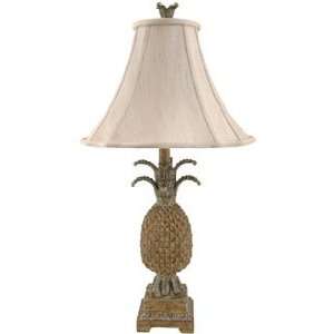  Style Craft Villa Taupe Pineapple Table Lamp with Silk 