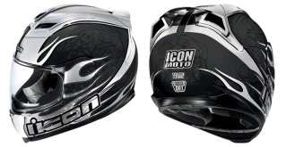 Icon airframe claymore MOTORCYCLE helmet black chrome large 0101 3903 