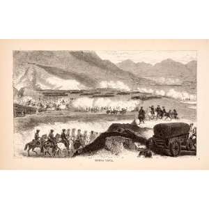  1875 Woodcut Buena Vista Battle Angostura Mexico Coahuila 