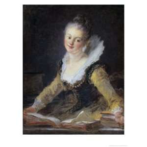   Doing Her Studies Giclee Poster Print by Jean Honoré Fragonard, 18x24