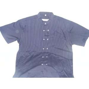   Mens Shirt  Deep Blue Pattern  No Collar Design 
