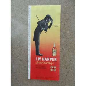 Harper whiskey, Vintage print ad. (man top hat)Original vintage 