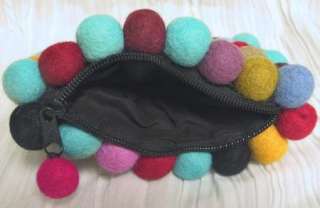 Felted Ball Clutch/Change Purse~Handmade~Multicolored  