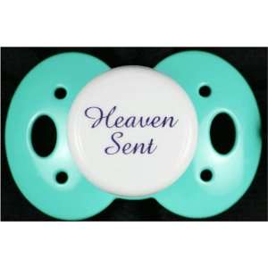   Say Baby Pacifier    Heaven Sent   Teal   Made in the USA Baby