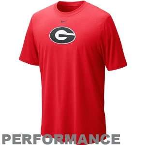  Nike Georgia Bulldogs Red Legend Logo Performance T shirt 