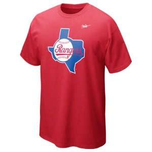  Texas Rangers Nike Red Heather Cooperstown Dugout Logo T 