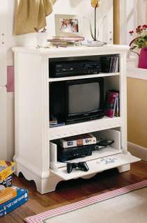 White Finish Youth TV Entertainment Bookcase Media Ches  