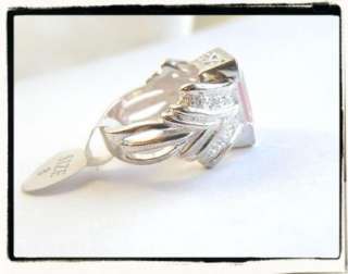 NEW W TAGS BOLD 10ct Pink Quartz Sterling Silver 925 CHUNKY Cocktail 