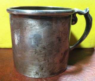1906 Woodside Sterling Co. Antique Vintage Baby Cup Sterling Silver 