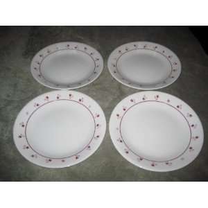  SET OF 4   CORELLE  BURGANDY PATTERN  7 INCH DESSERT 