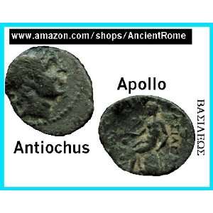 Ancient Coin House Antiochus The Great. Apollo holding Arrow. Greek 