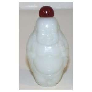    Hotei / Glass Imitating Muttonfat Jade Snuff Bottle