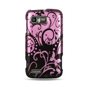 WIRELESS CENTRAL Brand Hard Snap on Shield BLACK With PINK SWIRL 