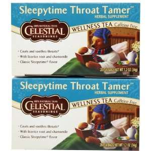 Celestial Seasonings Sleepytime Throat Tamer Tea Bags, 20 ct, 2 pk 