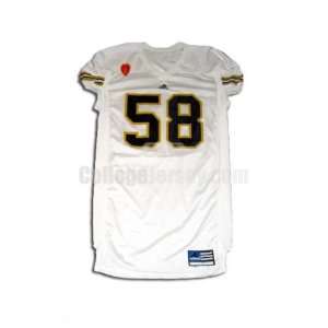   White No. 58 Game Used Army Adidas Football Jersey