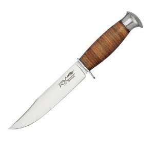  Fox Camping Knife Leather Wrapped Handle 5.3inch Blade 9 