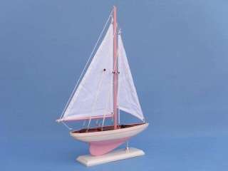 Pink Pacific Sailboat 17 Model Ship   Beach Decor  