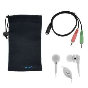  + Headset to PC adapter + Black Microfiber Pouch Case for Using 