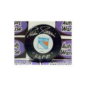  Eddie Giacomin autographed New York Rangers Hockey Puck 