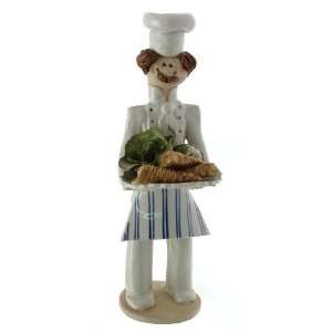 Laura Dunn stoneware collectable figurine   Chef and Vegetables   F434