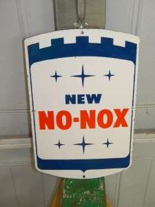 Old Gulf New No Nox Porcelain Gas Pump Plate Sign Service Station 
