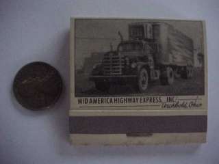 1950s Era Archbold,Ohio Trucking Company matchbook with trucks 