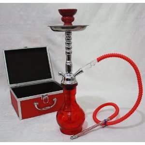 Modern Hookah Pipe Smoking Set + Soex Herbal SHISHA + Charcoal / RED 