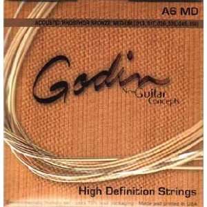  Godin A6 Medium Phosphor Bronze Acoustic Guitar Strings 