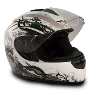  VCAN V136 Silver Medium Full Face Helmet Automotive