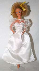 1970/80s Barbie Wedding Dress Lace Bodice Backless VGC  
