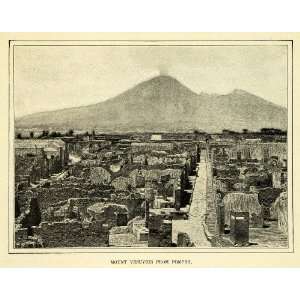  1898 Print Mount Vesuvius Ancient Pompeii Stratovolcano 