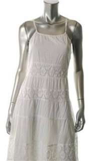   People NEW Lace Trim White Versatile Dress Pointelle Sale 10  