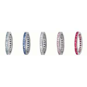   CZ Eternity Band Aqua Size 6(sizes 5,6,7,8,9,10 available) Jewelry