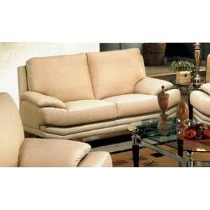  Retro Modern Eames Era Full Italian Leather Loveseat Sofa 