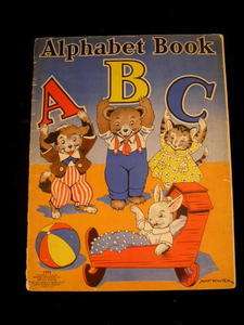 Alphabet Book 1938 Milo winter linen color childrens  