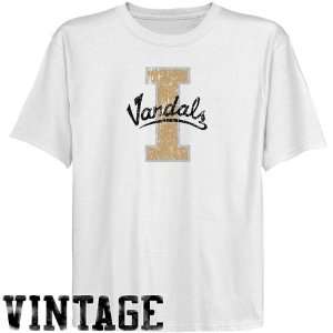  Idaho Vandals Youth White Distressed Logo Vintage T shirt 