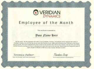 Veridian Dynamics Employee of the Month Better Off Ted  