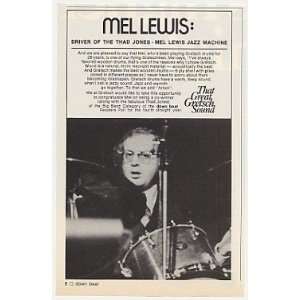  1975 Mel Lewis Gretsch Drums Photo Print Ad (Music 