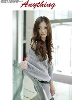 Womens long sleeve BianFuShan wool dress coat grows loose sweater 